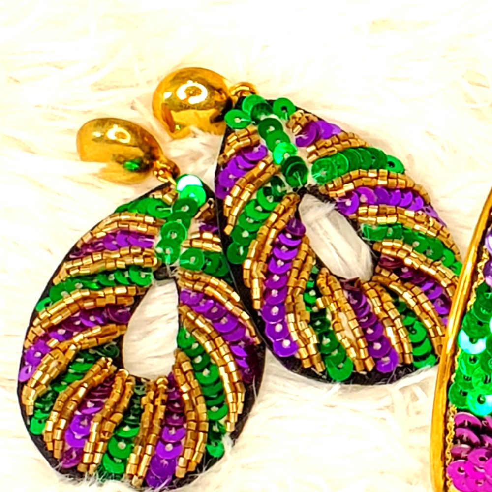 Mardi Gras earrings